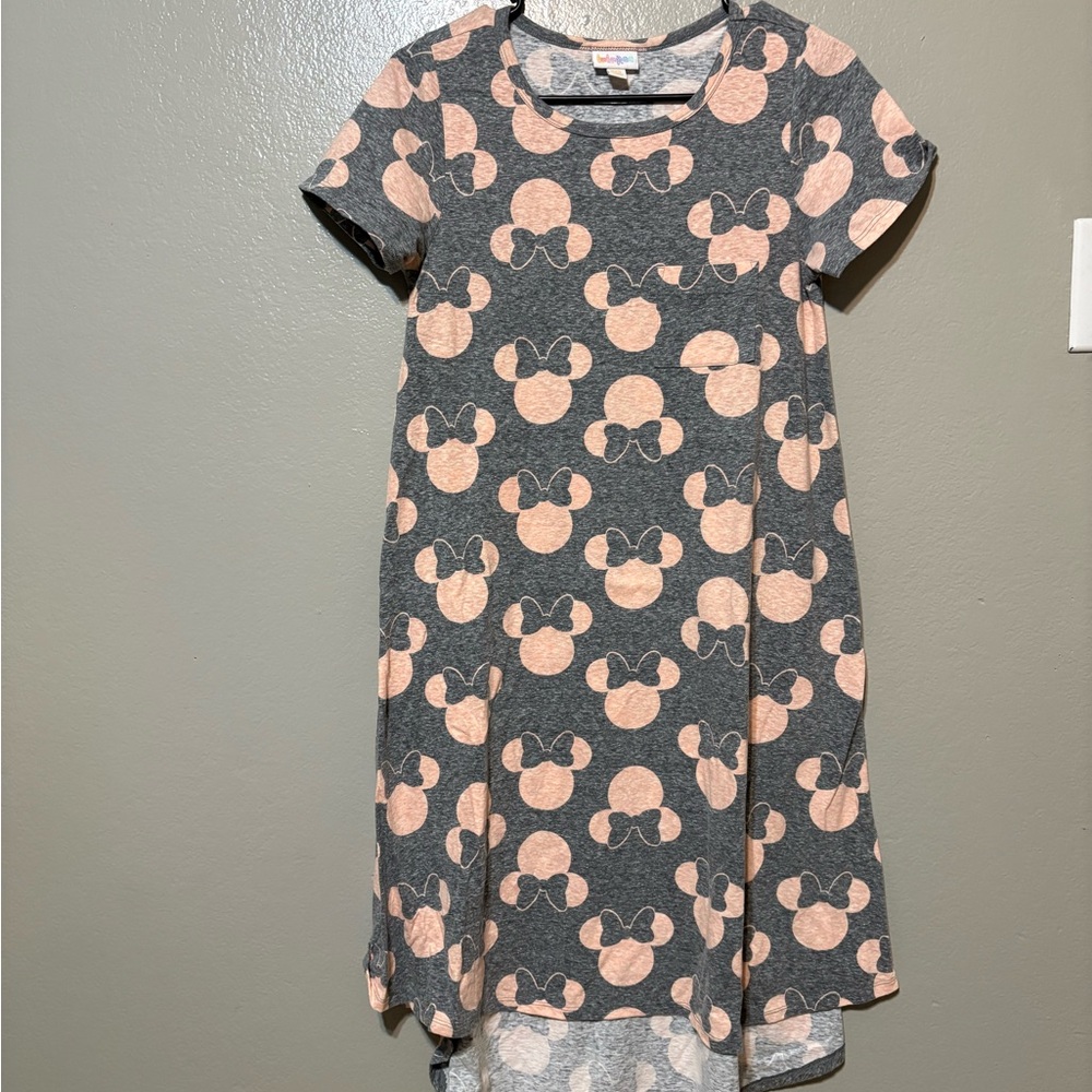 LuLaRoe‎ Gray Dress with Bow & Mouse Print Size XXS
